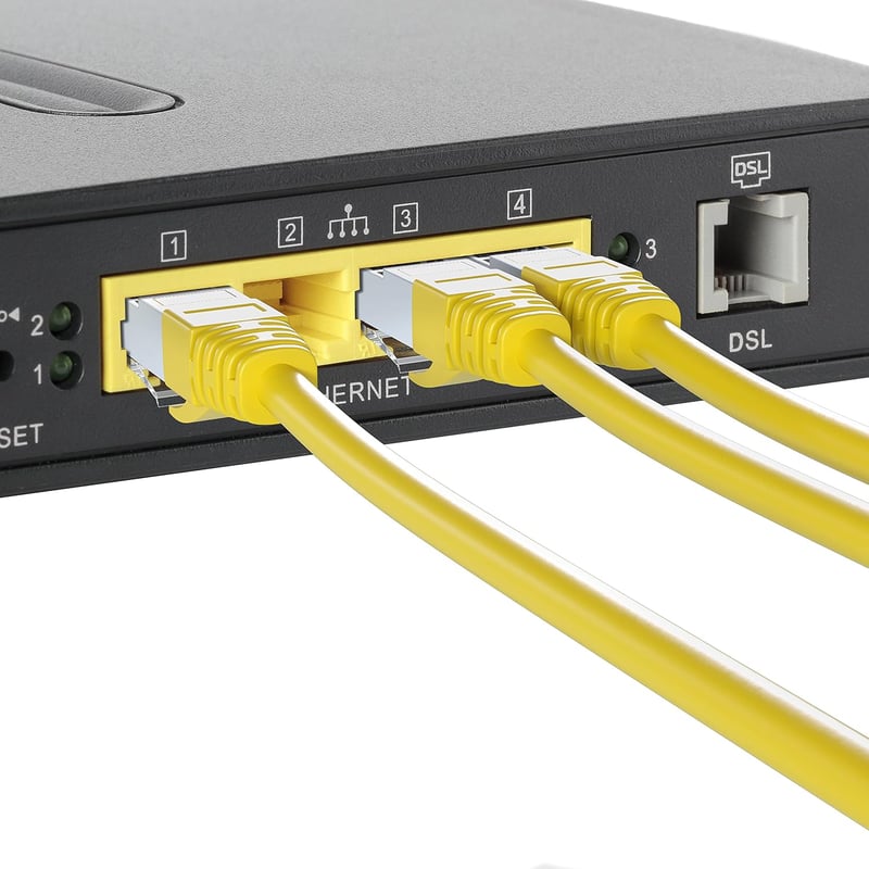 Mr. Tronic Cat 7 Ethernet Kábel 50m - Nagysebességű Hálózati Kábel RJ45 Csatlakozóval, SFTP Árnyékolt, 600MHz, Sárga, Kompatibilis PC, Xbox,