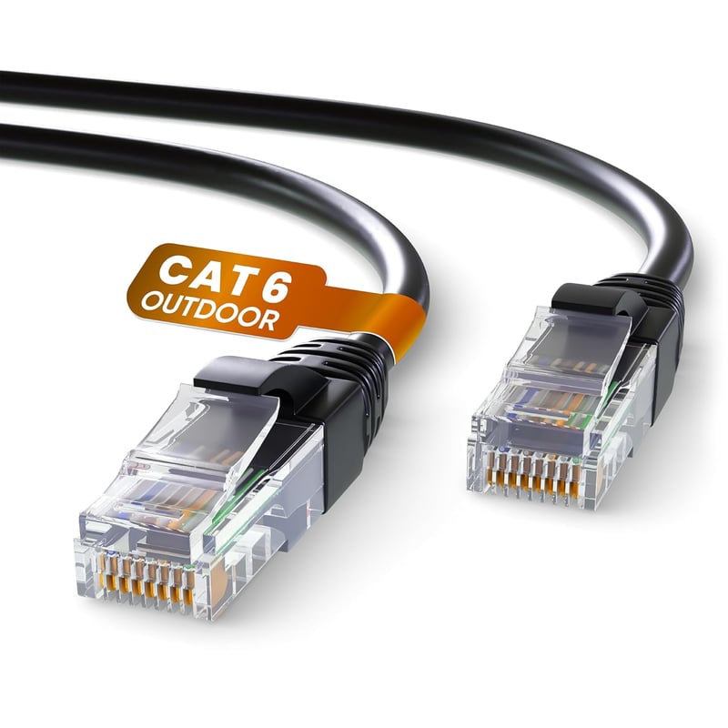 Mr. Tronic Outdoor Cat6 Ethernet Kábel 100m Vízálló RJ45 Csatlakozóval Fekete