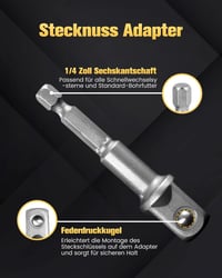 Mr.wintek Dugókulcs Adapter 3 db-os készlet 1/4" 3/8" 1/2" SAE Cr-V fúróhoz 4
