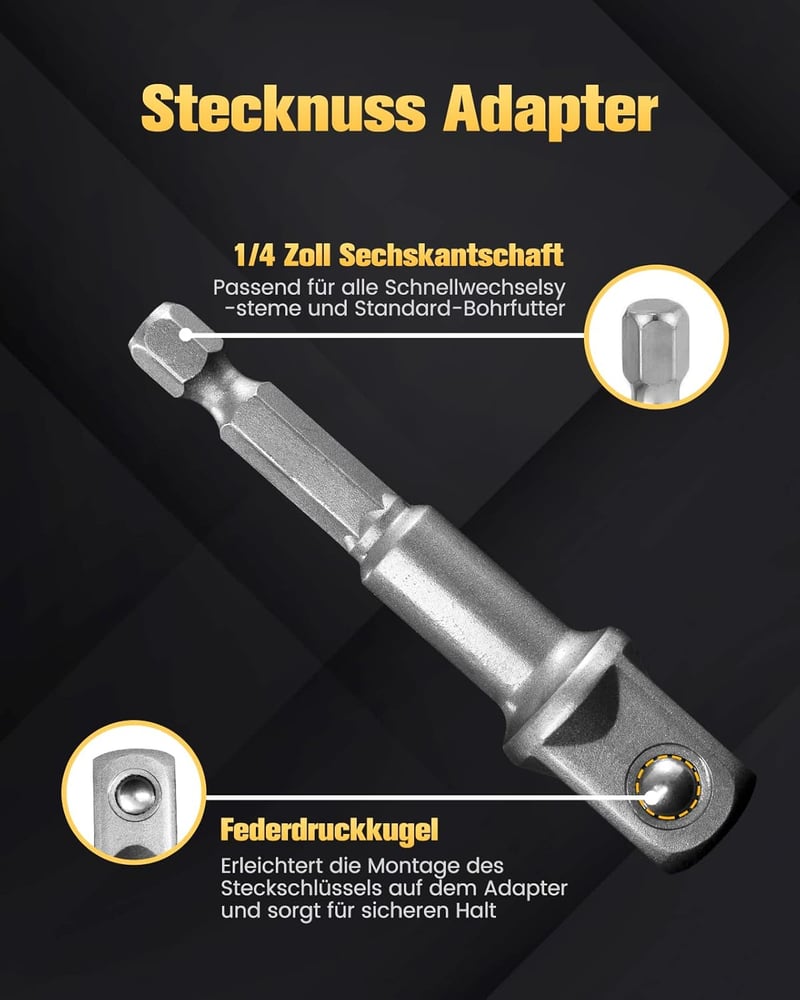 Mr.wintek Dugókulcs Adapter 3 db-os készlet 1/4" 3/8" 1/2" SAE Cr-V fúróhoz