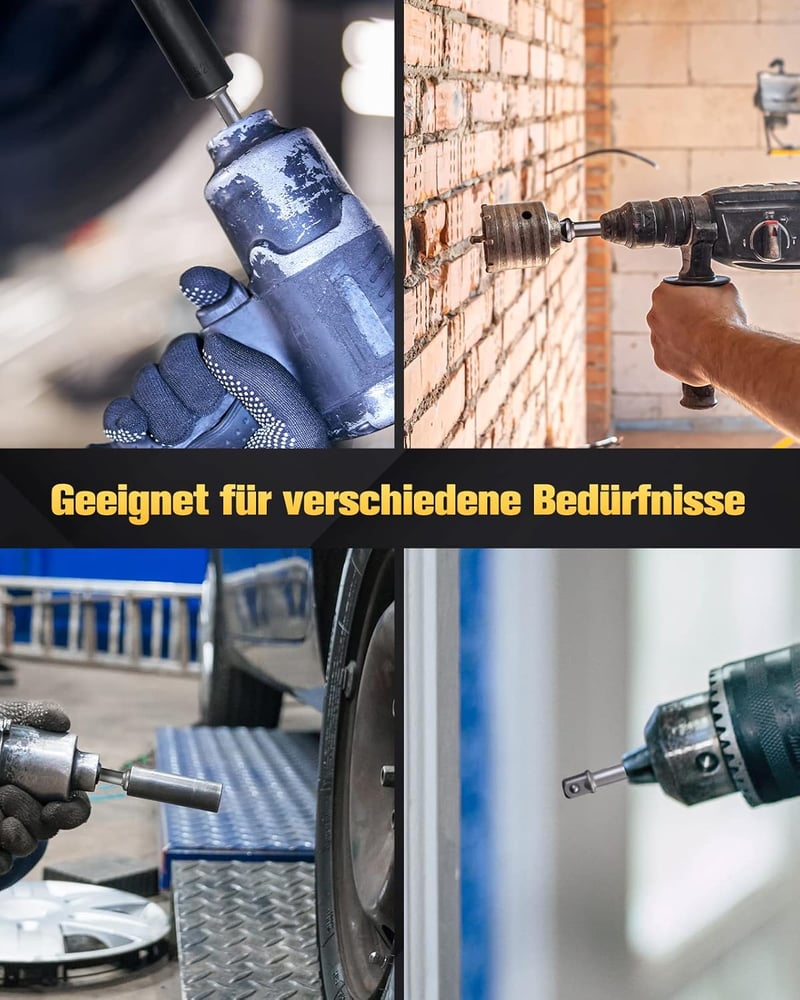 Mr.wintek Dugókulcs Adapter 3 db-os készlet 1/4" 3/8" 1/2" SAE Cr-V fúróhoz