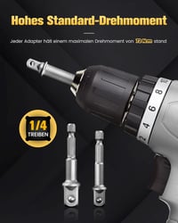 Mr.wintek Dugókulcs Adapter 3 db-os készlet 1/4" 3/8" 1/2" SAE Cr-V fúróhoz 5