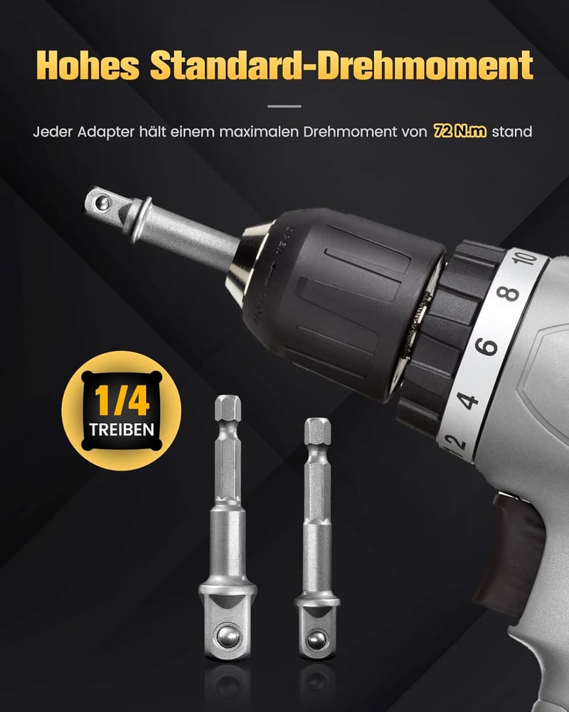 Mr.wintek Dugókulcs Adapter 3 db-os készlet 1/4" 3/8" 1/2" SAE Cr-V fúróhoz