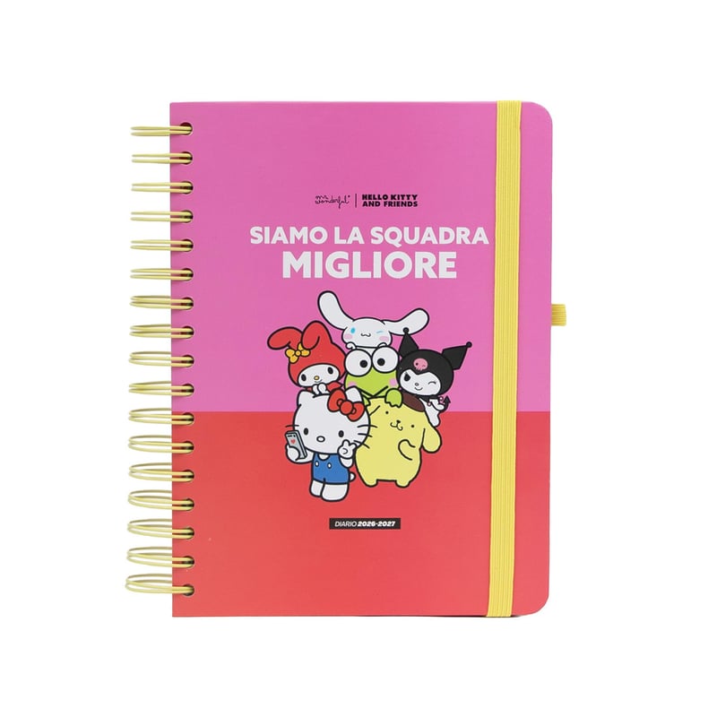 Týždenný plánovací kalendár Mr. Wonderful Hello Kitty & Friends 2026-27 – Siamo la squadra migliore – Školský diár