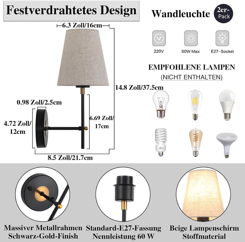 MRHYSWD 2 darabos fali lámpa modern vintage stílusú hálóhoz nappalihoz