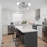 Lampă de tavan vintage industrială MRHYSWD, argintie, cu 4 socluri E27, pentru living, dormitor, bucătărie, hol, fără becuri incluse 4