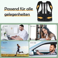 MRLI Hátfeszítő Gerincvédő Tartáskorrekció Férfi Női M Méret Fekete 6