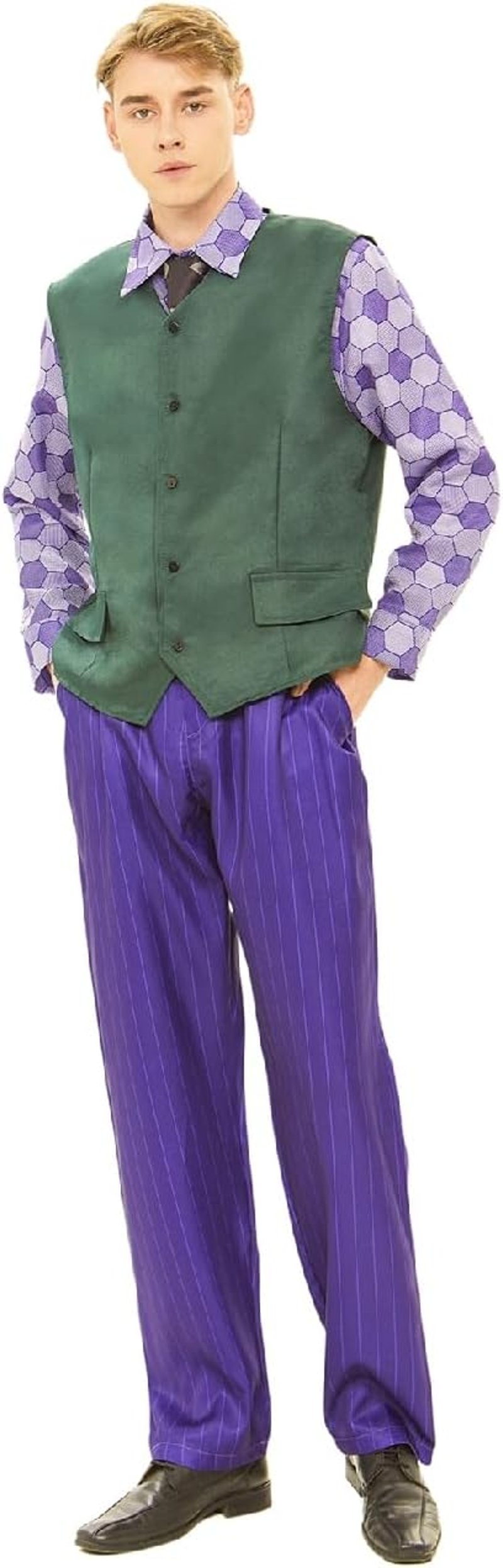 Mrsclaus Bohóc Jelmez Férfiaknak Lila Kabáttal Halloween Karnevál Outfit