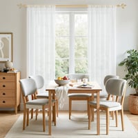MRTREES Perdea Albă Semitransparentă Modernă Boho, lungime 240 cm, lățime 300 cm, cu buzunar pentru galerie, stil rustic, pentru living, dormitor, bucătărie, 1 bucată 6