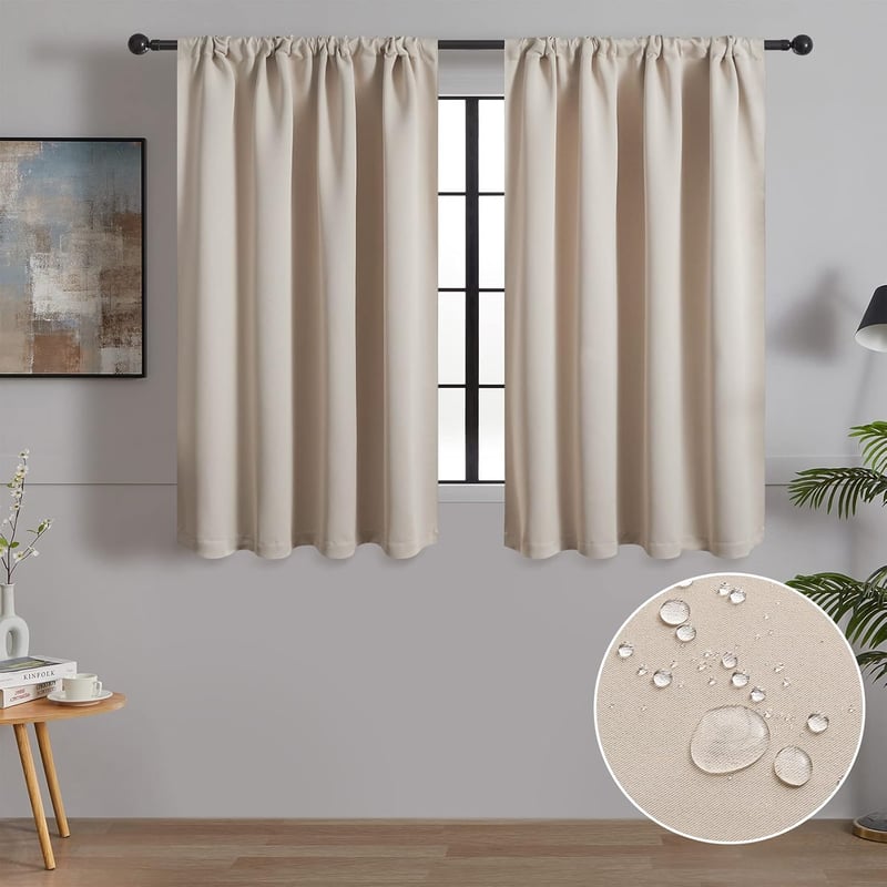 MRTREES Sötétítő Függöny Szett 2 Darab 160x60cm Bézs Nappali Hálószoba Konyha