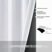 MRTREES Termické zatemňovacie závesy, tepelná izolácia, 2 ks, biele, do detskej izby pre dievčatá, s krúžkami, 250x140 cm, hrubé, odolné voči chladu, 100% zatemňujúce 4