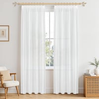 MRTREES Voile Függöny Fodros Szalaggal Fehér 220x140 cm 2 db Szett 1