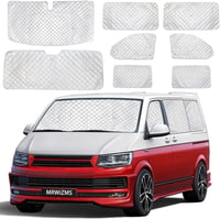 MRWiZMS VW T5 T6 Hővédő Szőnyeg Szélvédő Alumínium Fleece UV Védelem 8 Részes 1