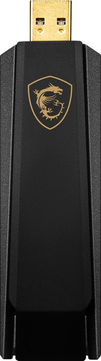 Trojpásmový USB adaptér MSI AXE5400 WiFi 6E – 5400 Mbps, 6 GHz/5 GHz/2,4 GHz, MU-MIMO, Beamforming, WPA3, nastaviteľná anténa, s podstavcom 2