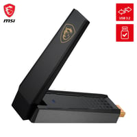 Trojpásmový USB adaptér MSI AXE5400 WiFi 6E – 5400 Mbps, 6 GHz/5 GHz/2,4 GHz, MU-MIMO, Beamforming, WPA3, nastaviteľná anténa, s podstavcom 6