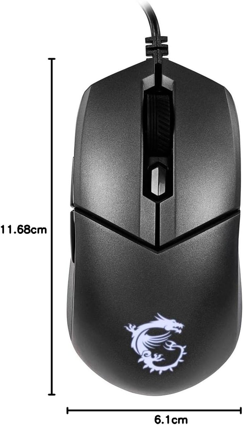 MSI Clutch GM11 Vezetékes Gamer Egér PAW-3325 Szenzor, 400-5000 DPI, RGB - GM11, Wired