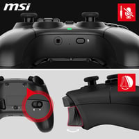 Bezdrôtový herný ovládač MSI Force GC300 pre PC – 2,4 GHz a Bluetooth, káblové/bezdrôtové pripojenie, 600 mAh Li-ion batéria, vymeniteľný D-pad, dva vibračné motorčeky 3
