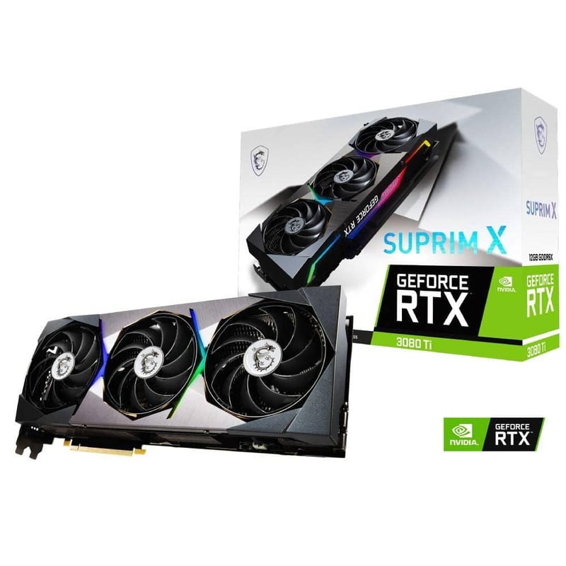 Placă video MSI GeForce RTX 3080 Ti SUPRIM X 12G Gaming - NVIDIA RTX 3080 Ti, GPU 1845 MHz, memorie 12 GB GDDR6X