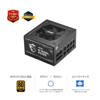 MSI MAG A750GL Napajanje 750W 80 Plus Gold Potpuno modularno ATX 3.0 PCIe 5.0 podrška 120mm FDB ventilator crni ravni kabeli 2