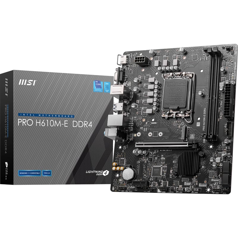 Základná doska MSI PRO H610M-E DDR4, Micro-ATX, Intel 12.-14. gen. LGA 1700, DDR4 3200MHz, PCIe 4.0 x16, M.2 Gen3, USB 3.2, 1G LAN, HDMI, VGA