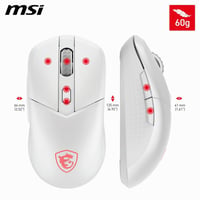 Bezdrôtová herná myš MSI Versa 300 biela, 8000 DPI, RGB, mikrospínače Kailh s výdržou 30 miliónov+ kliknutí, 6 tlačidiel, 50-hodinová výdrž batérie, odozva 1 ms 9