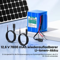 Lítiovo-iónová batéria Mspalocell 12,6 V 7800 mAh s nabíjačkou, pripojovacím káblom a adaptérom na použitie pre solárne panely, kamery, smerovače, alarmy a DIY osvetlenie 2