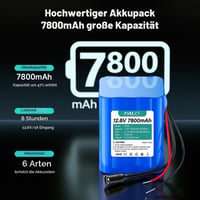Lítiovo-iónová batéria Mspalocell 12,6 V 7800 mAh s nabíjačkou, pripojovacím káblom a adaptérom na použitie pre solárne panely, kamery, smerovače, alarmy a DIY osvetlenie 3