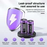 Mspalocell USB-C Lítium Akkumulátor C LR14 1.5V 6000mWh Gyorstöltő Kábellel Töltésjelző Fénnyel 1500+ Ciklus 6 Darabos Csomag 4