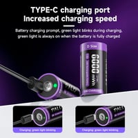 Mspalocell USB-C Lítium Akkumulátor C LR14 1.5V 6000mWh Gyorstöltő Kábellel Töltésjelző Fénnyel 1500+ Ciklus 6 Darabos Csomag 3