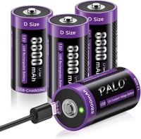 Mspalocell USB-C Újratölthető D Elem Akkumulátor 8800 mAh 1.5V Gyorstöltő Lítium Elem Töltőkábellel 4 Darabos Csomag 1