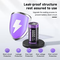 Mspalocell USB-C Újratölthető D Elem Akkumulátor 8800 mAh 1.5V Gyorstöltő Lítium Elem Töltőkábellel 4 Darabos Csomag 7