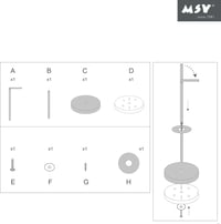 Suport pentru hârtie igienică MSV, 15x60x15 cm, aspect inox, de sine stătător, negru mat 6
