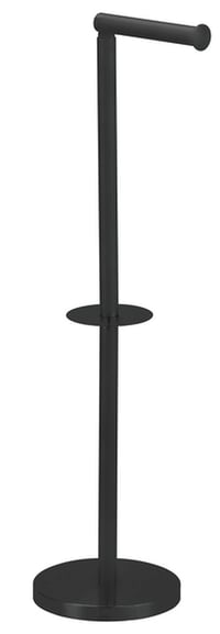 Suport pentru hârtie igienică MSV, 15x60x15 cm, aspect inox, de sine stătător, negru mat 1