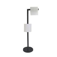Suport pentru hârtie igienică MSV, 15x60x15 cm, aspect inox, de sine stătător, negru mat 7