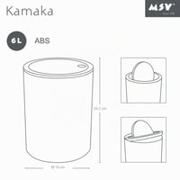 Kozmetický odpadkový kôš do kúpeľne MSV Aspen s výklopným vekom, 6 litrov, 18,5 x 26 cm, bazalkovo zelený 7