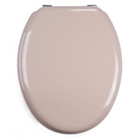 Capac WC MSV CLÉO din MDF – Balamale din oțel inoxidabil – Suprafață lucioasă – Ø 370 x 450 mm – Bej – Capac de toaletă ușor de montat și de curățat 1