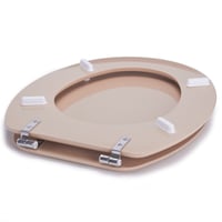 Capac WC MSV CLÉO din MDF – Balamale din oțel inoxidabil – Suprafață lucioasă – Ø 370 x 450 mm – Bej – Capac de toaletă ușor de montat și de curățat 6