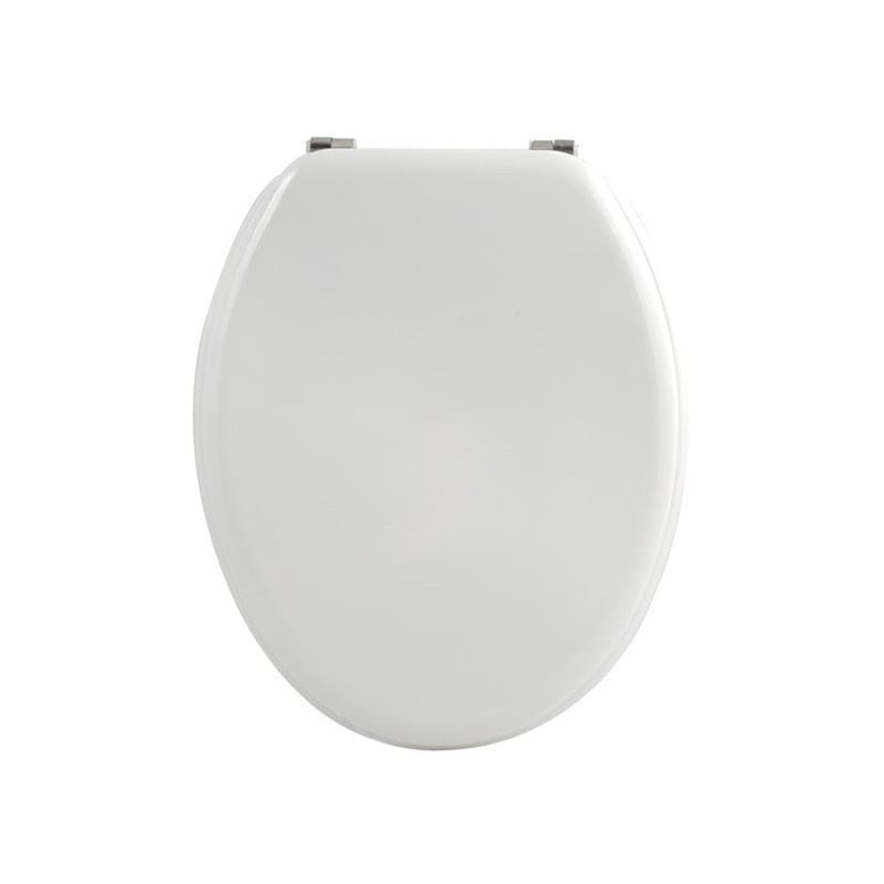 WC doska MSV Cléo z MDF s pántmi z nehrdzavejúcej ocele, biela, 370 x 450 mm, ľahko čistiteľná