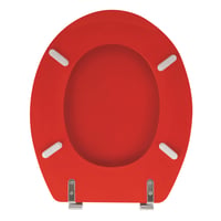 WC doska MSV MDF v červenej farbe – s pomalým sklápaním, pántmi z nehrdzavejúcej ocele – 38x48 cm – vhodná pre deti, jednoduchá montáž 5