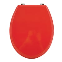 WC doska MSV MDF v červenej farbe – s pomalým sklápaním, pántmi z nehrdzavejúcej ocele – 38x48 cm – vhodná pre deti, jednoduchá montáž 2