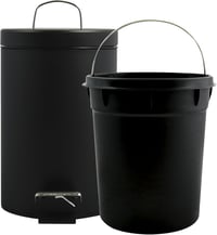 MSV rozsdamentes acél pedálos szemetes, fekete, 3 literes - 3 Litre, Black 9