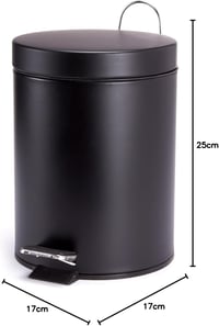 MSV rozsdamentes acél pedálos szemetes, fekete, 3 literes - 3 Litre, Black 3
