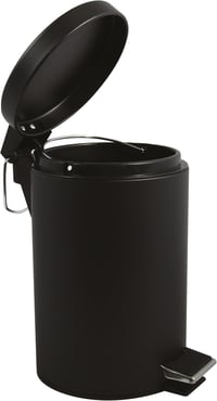 MSV rozsdamentes acél pedálos szemetes, fekete, 3 literes - 3 Litre, Black 8
