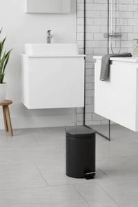 MSV rozsdamentes acél pedálos szemetes, fekete, 3 literes - 3 Litre, Black 2
