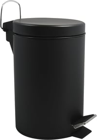 MSV rozsdamentes acél pedálos szemetes, fekete, 3 literes - 3 Litre, Black 1
