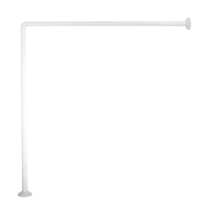 Rohová sprchová tyč MSV biela, pre sprchový kút 80 x 80 cm