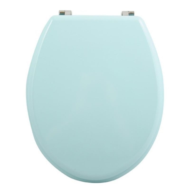 WC doska MSV s MDF krytom – Pastelovo zelená, v tvare srdca – Pánty z nehrdzavejúcej ocele – 43x37x5 cm – Protišmyková – Pre štandardné WC
