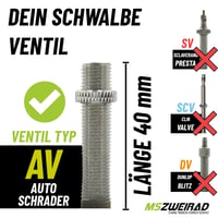 Duša na bicykel MSZweirad Schwalbe AV19-27.5, 28/29 palcov, 40 mm AV ventil, balenie 2 ks 3
