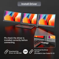 MT-VIKI 15.6" Hordozható Monitor FHD 1080P IPS, 360° Forgatható Laptop Kijelző Bővítő - 15.6 triple screen laptop 2
