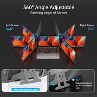 MT-VIKI 15.6" Hordozható Monitor FHD 1080P IPS, 360° Forgatható Laptop Kijelző Bővítő - 15.6 triple screen laptop 5
